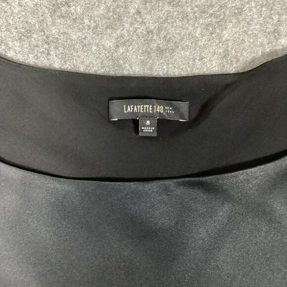 Lafayette 148 New York Tank Top Womens Size 8 Black Ryan Layered Silk Shell - Picture 4 of 10